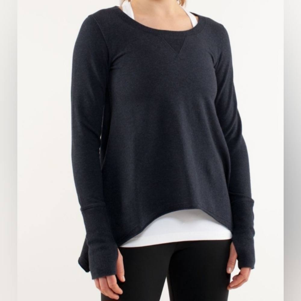 Lululemon Tea Lounge Pullover. Size 6. Heathered Deep Navy